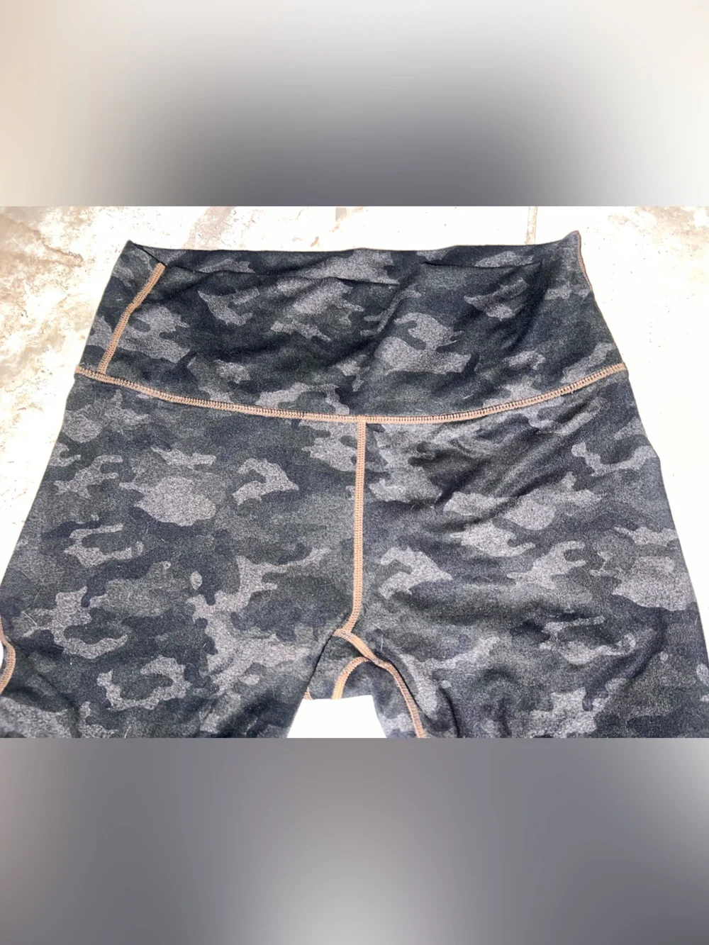 Women's Black Camo Leggings with High Waist by Fabletics POWERHOLD Med